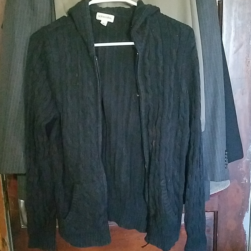 Black Zip up hooded sweater